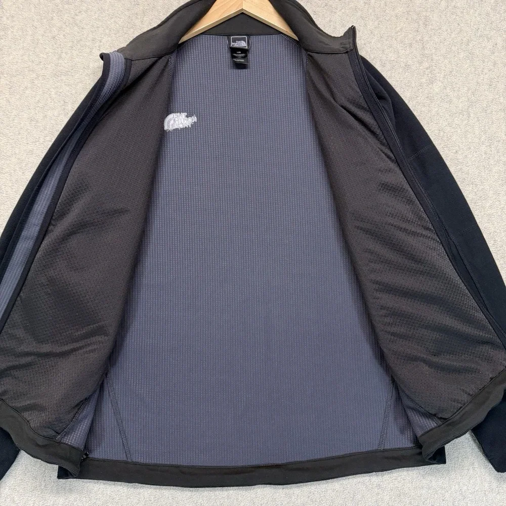 The North Face Mens Large Black Full Zip Fleece Jacket Outdoor Hiking